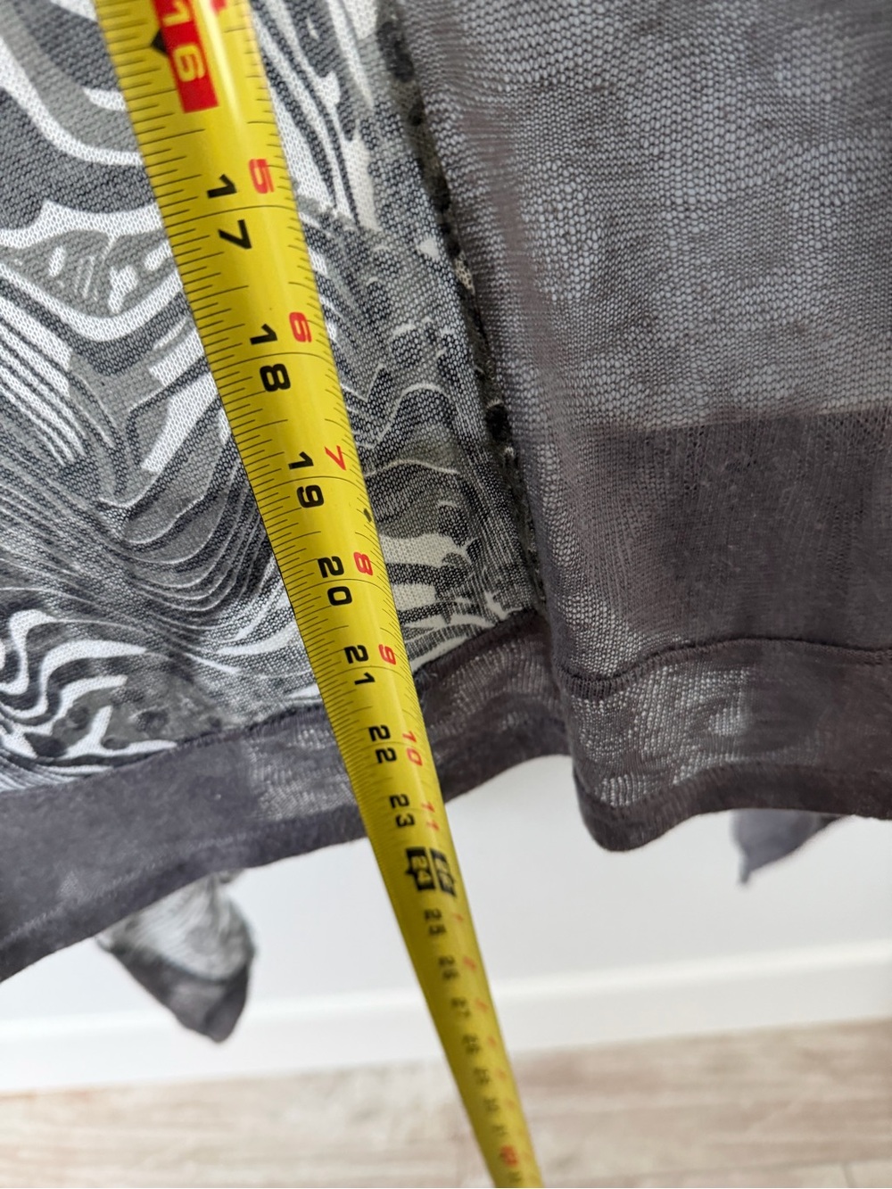 Fantazia Grey Layered Tank with Black & White Printed Trim - Picture 9 of 13